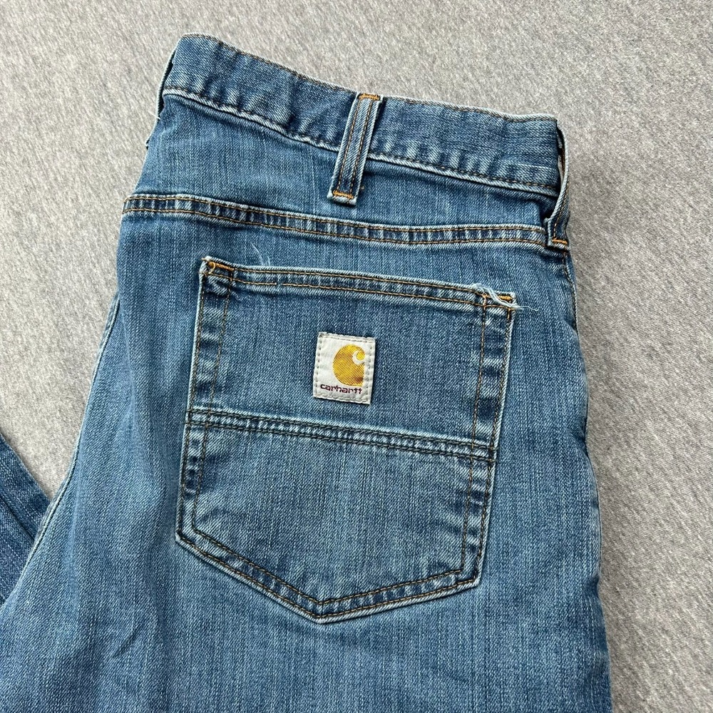 Carhartt Rugged Flex Relaxed Fit Jeans Mens 34x31 Blue Denim Pants BD2804-M - Picture 2 of 16